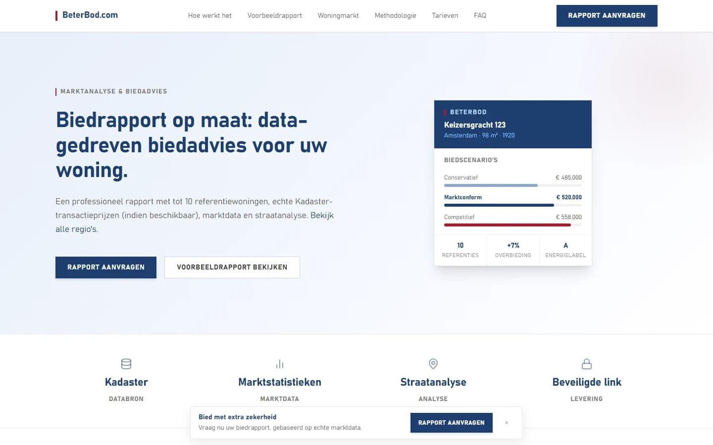 Screenshot van Platform voor biedrapporten