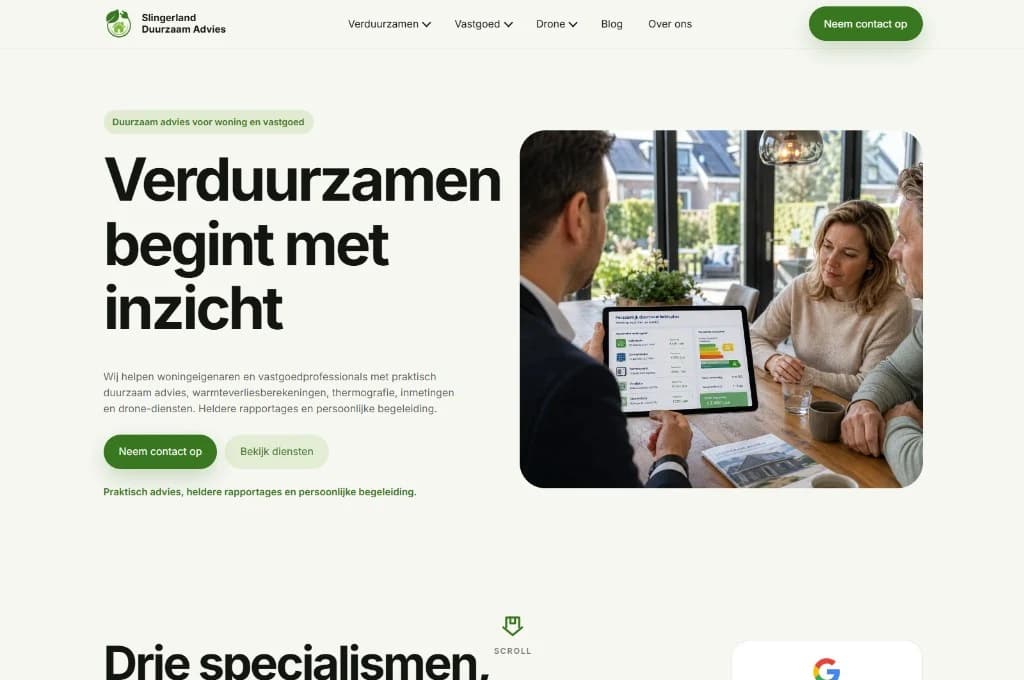 Screenshot van Website